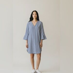 Gap Chevron stripe V Neck Mini Tunic Dress 3/4 Sleeves